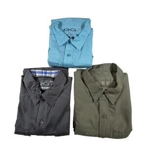 3 Gameguard Short Sleeve Vented Hunting Fishing Button Up Shirts Men’s Sz LG